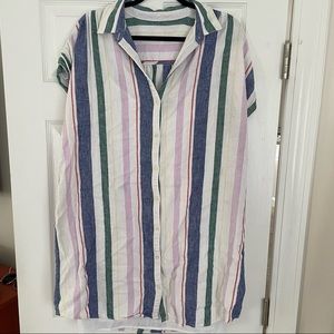 Striped shirt dress with slip